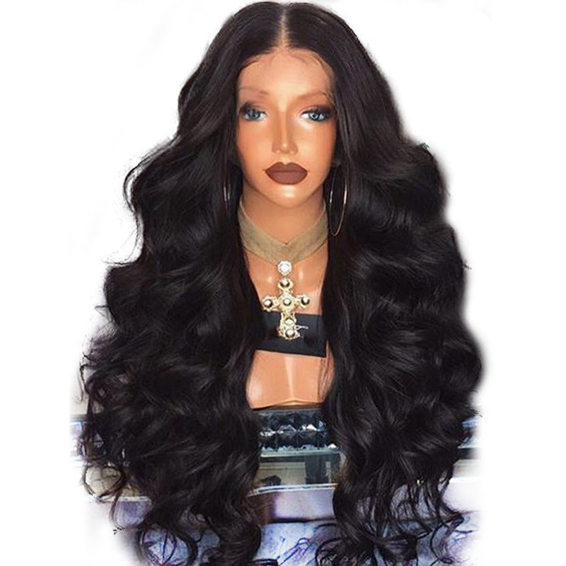 Mid-section big wave long curly wig